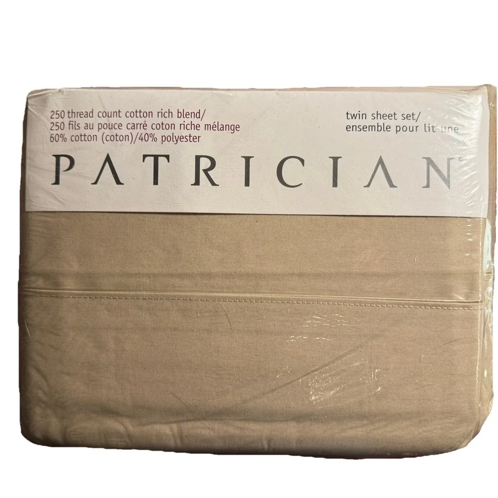 WestPoint Stevens Patrician Three Piece Twin Sheet Set (250 Count) Tan